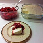 bowl of raspberries and pan of Russian cream