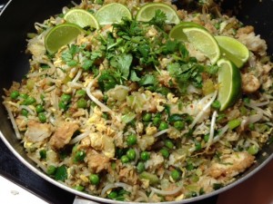Inspired by Asian fusion food truck, this fried rice uses Popeye's chicken tenders, cilantro and lime.