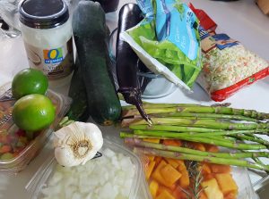 Ingredients for Tropical Veggie Stirfry
