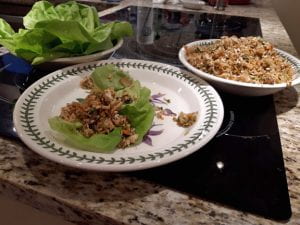 Lettuce wraps can be made with quinoa or chicken