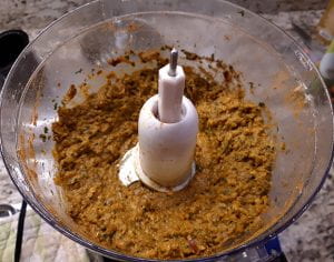 Final curry paste in food processor