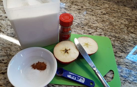 ingredients for a cinnamon apple