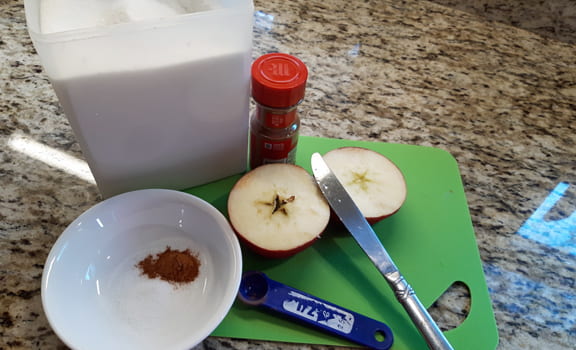 ingredients for a cinnamon apple